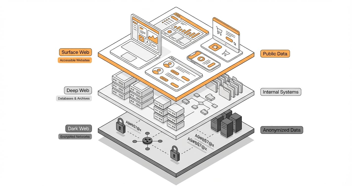 Quels sont les 3 niveaux du web ?