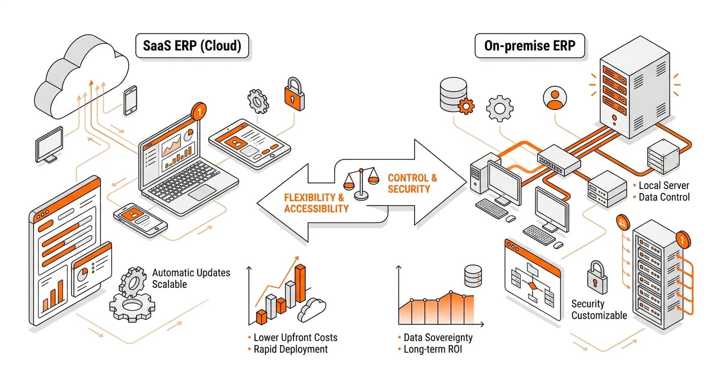 Quelle est la différence entre un ERP SaaS et un ERP On-premise ?