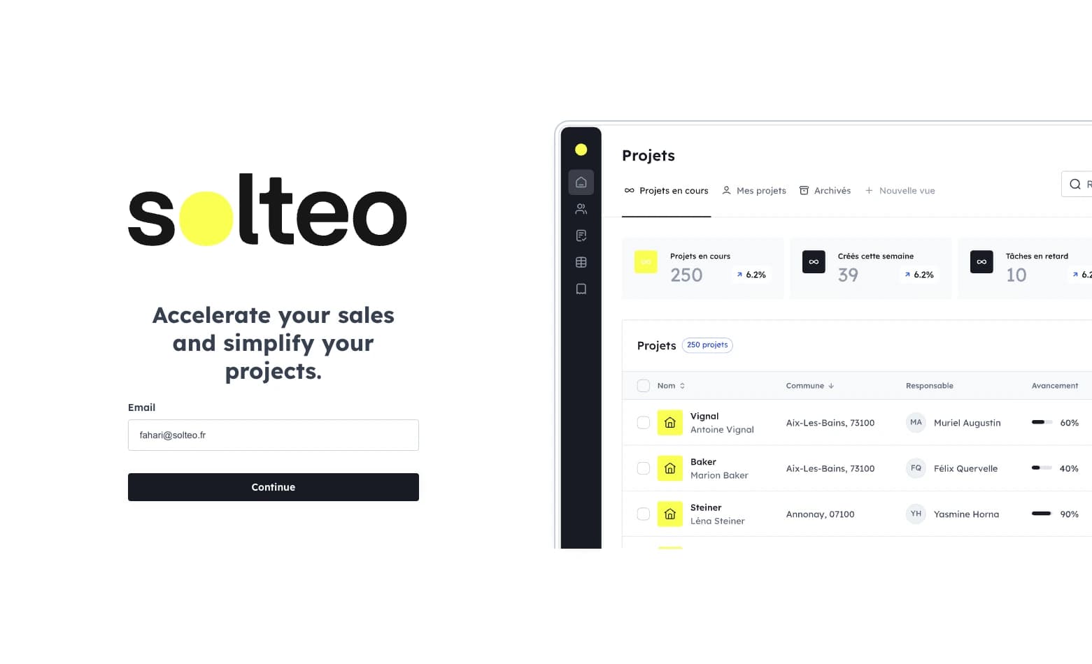 Screenshot of the Solteo application built by PeakLab