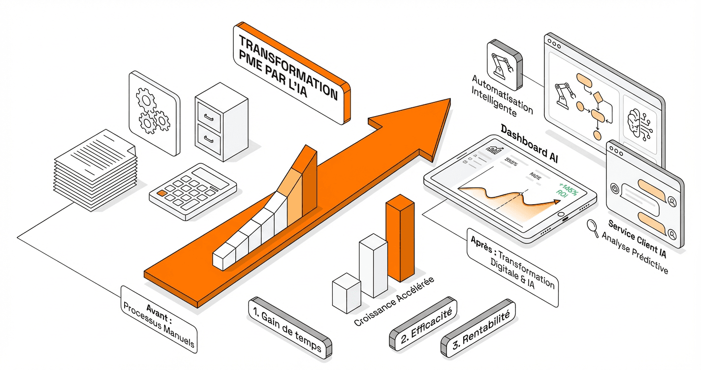 IA processus métiers : Comment les PME françaises multiplient leur ROI par 5